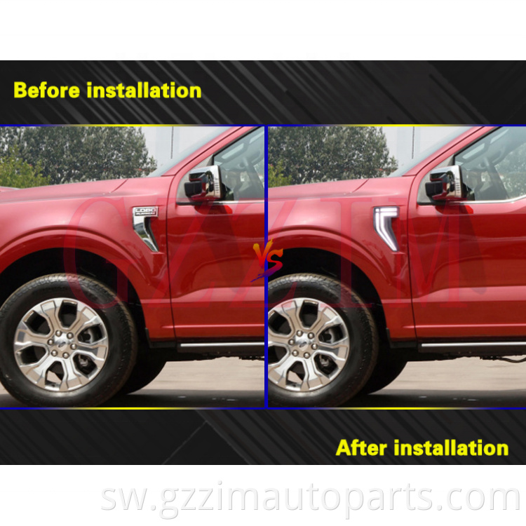 Mchana wa gari wakati wa kukimbia taa iliongoza fender taa DRL kwa F150 2021
